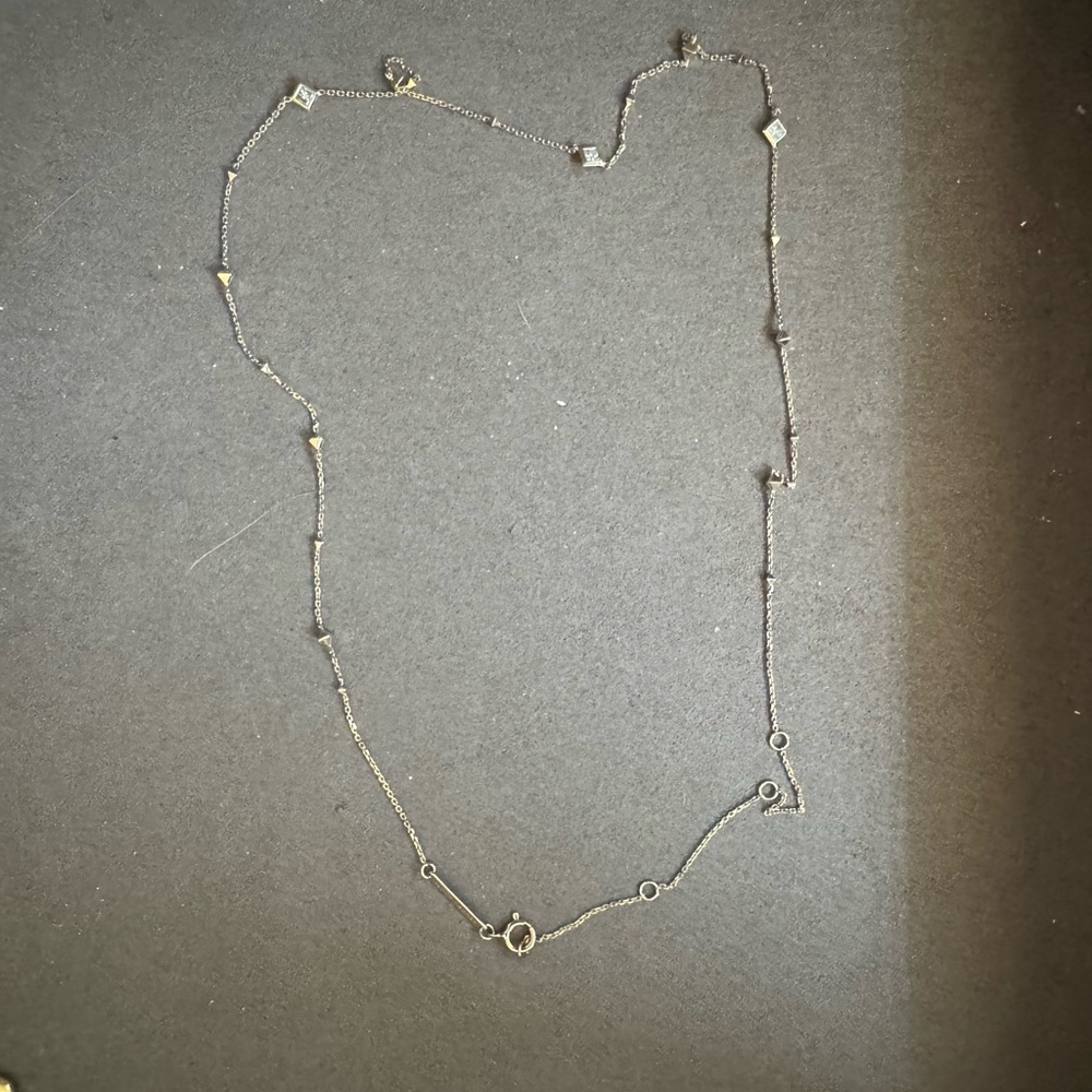 Michelle 14k Yellow Gold Strand Necklace in White Diamond